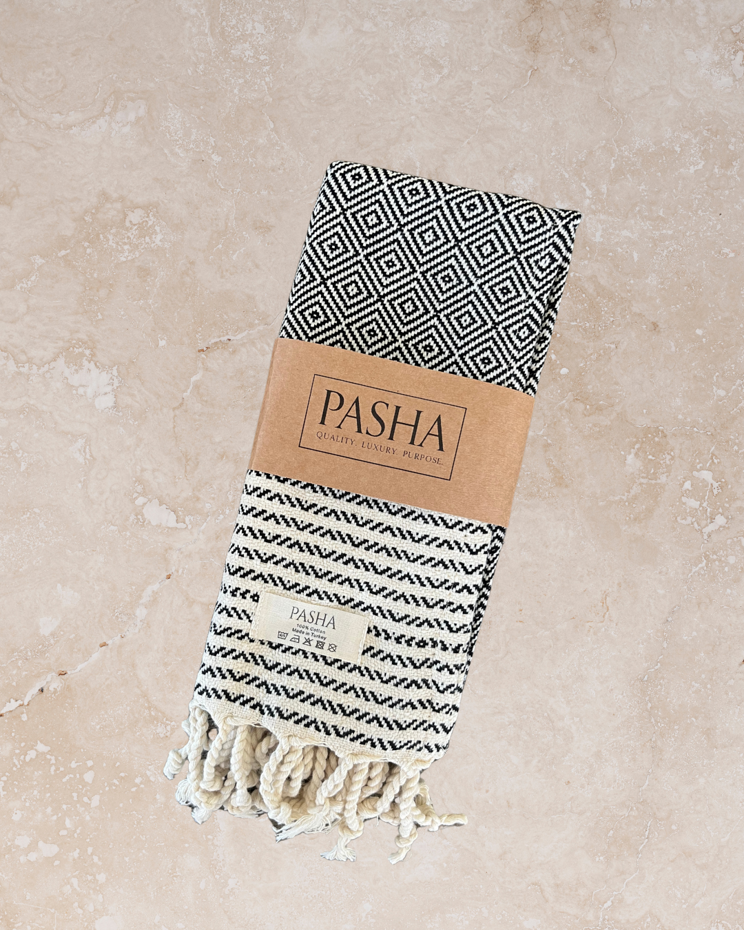BLACK | Bohemian Single Hand Towel