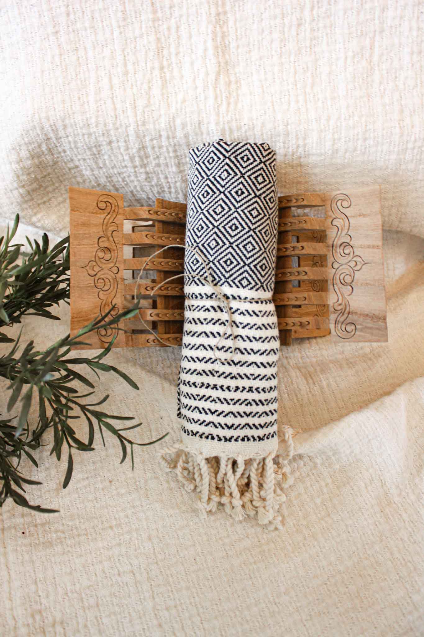 Bohemian Hand Towel | BLACK